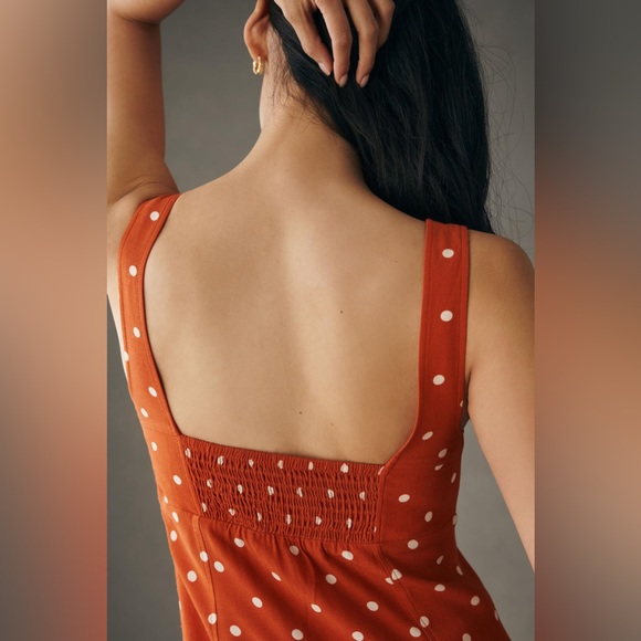 β¨ Anthropologie Sweetheart Button-Front Dress Sz 10 - Picture 4 of 10